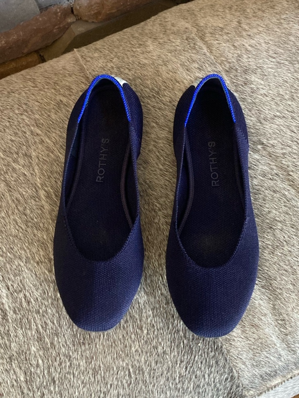 Rothy’s The Square Navy Ballet Flat Slip On Loafer - Picture 3 of 12